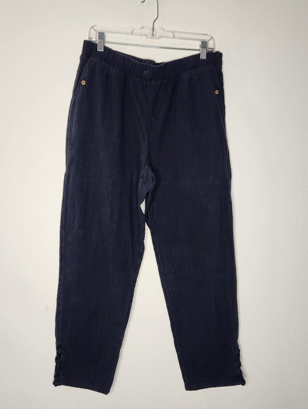 Soft Surroundings Womens Large Black Pants Elastic Waist Ankle